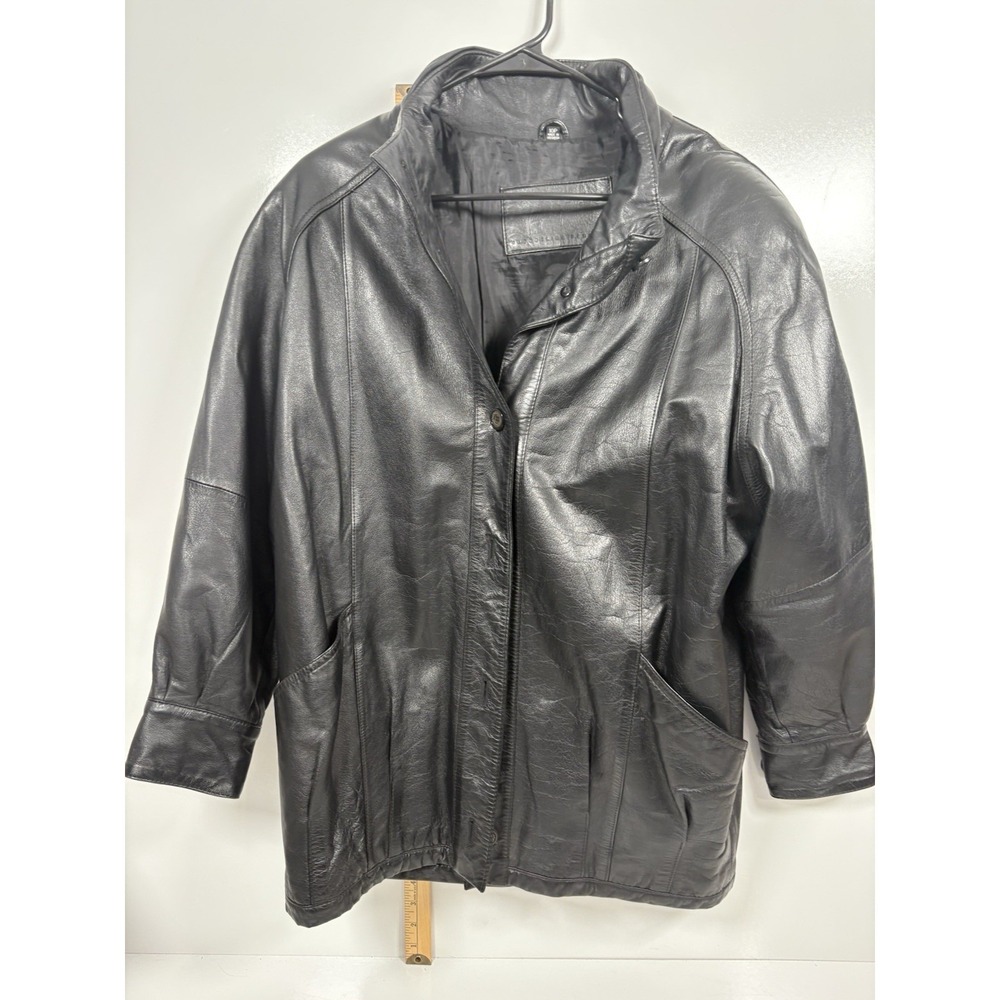 Jacqueline Ferrar Black Leather Jacket – Women's Large